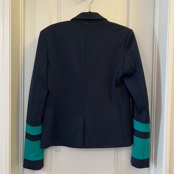 GAP Academy Blazer - NEW WITH TAGS. Navy with Teal Stripe Details. Size 2. - Picture 2 of 5